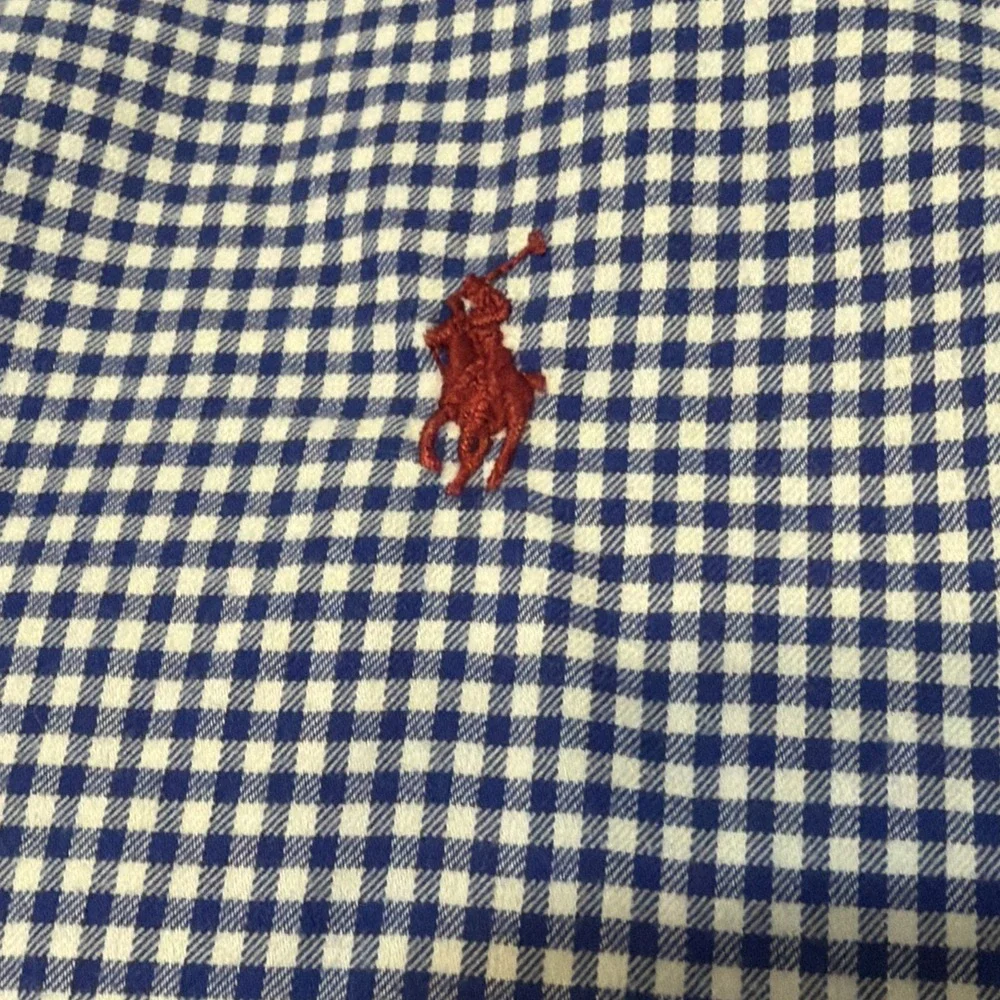 Polo Ralph Lauren Shirt Mens 4XLT Blue Button Down Long Sleeve Check Pony